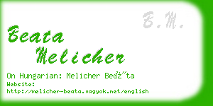 beata melicher business card